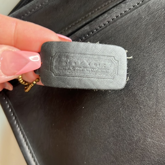 Vintage 1970’s COACH Clutch Black Leather w/ pocket - Picture 6 of 10